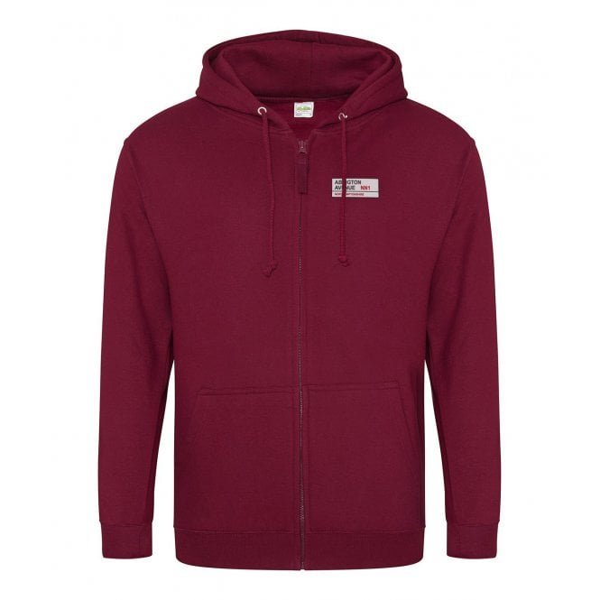 Abington Avenue NN1 (Northamptonshire) Embroidered Left Breast Logo Polo Zip Hooded Sweatshirt