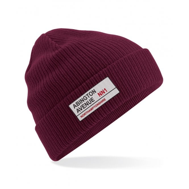 Abington Avenue NN1 (Northamptonshire) Embroidered Organic Cotton Beanie