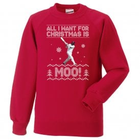 All I Want For Christmas Is Moo Kids Christmas Jumper