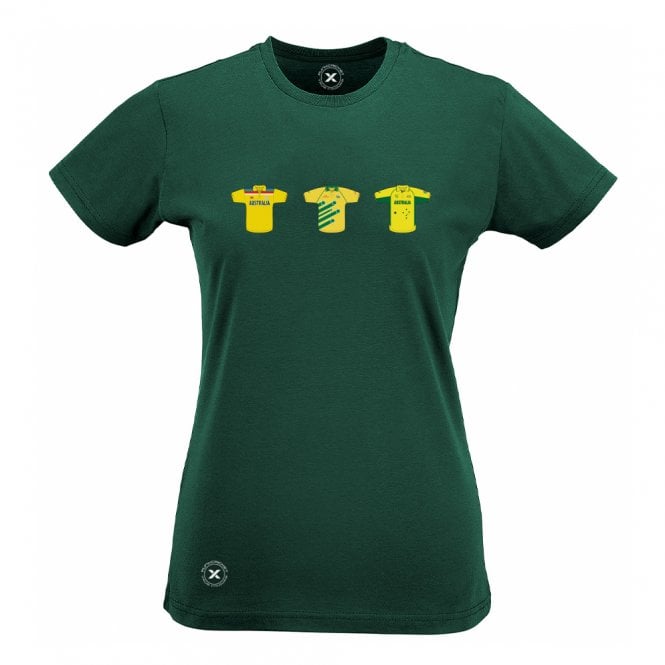 Australia Retro Cricket Kits (True Colours Collab) Organic Womens Slim Fit T-Shirt
