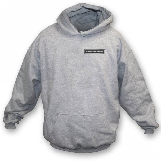 Cricket And Alcohol (Oasis Influenced) Embroidered Left Breast Logo Hooded Sweatshirt