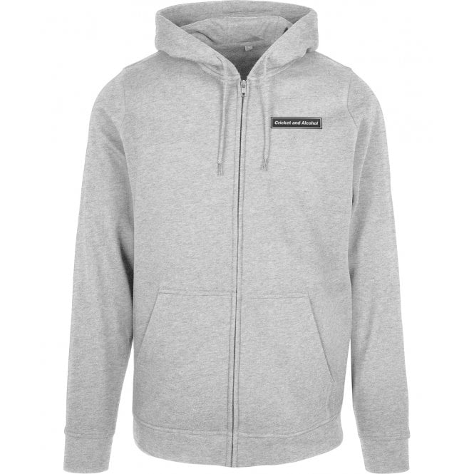 Cricket And Alcohol (Oasis Influenced) Embroidered Left Breast Logo Zip Hooded Sweatshirt