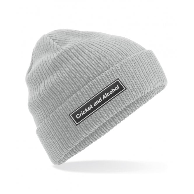 Cricket And Alcohol (Oasis Influenced) Embroidered Organic Cotton Beanie