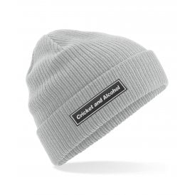 Cricket And Alcohol (Oasis Influenced) Embroidered Organic Cotton Beanie
