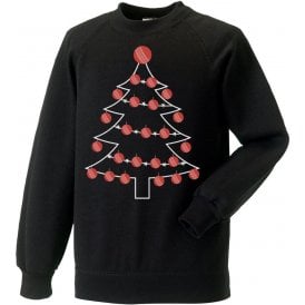 Cricket Ball Christmas Tree Kids Jumper