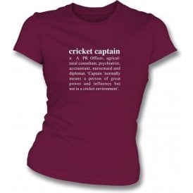 Cricket Captain Definition Womens Slim Fit T-Shirt