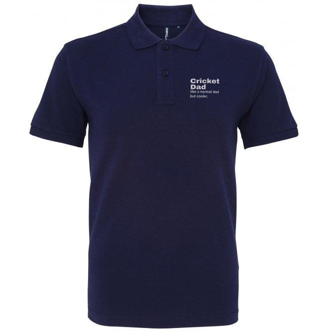 Cricket Dad Dictionary Definition Embroidered Left Breast Logo Polo Shirt