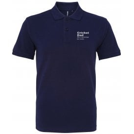 Cricket Dad Dictionary Definition Embroidered Left Breast Logo Polo Shirt
