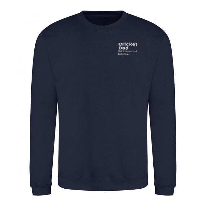 Cricket Dad Dictionary Definition Embroidered Left Breast Logo Sweatshirt