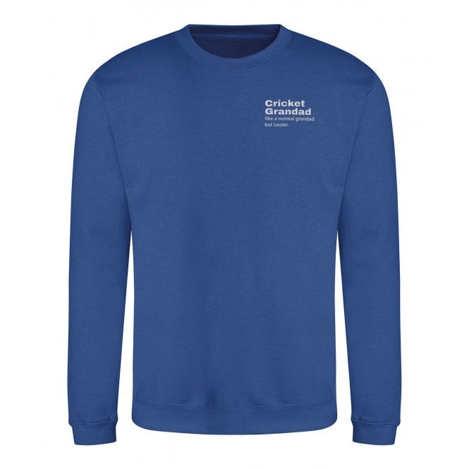 Cricket Grandad Dictionary Definition Embroidered Left Breast Logo Sweatshirt