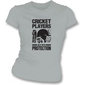 Cricket Players Do It With Protection Womens Slim Fit T-shirt
