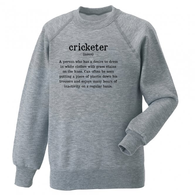 Cricketer Dictionary Definition Kids Sweatshirt