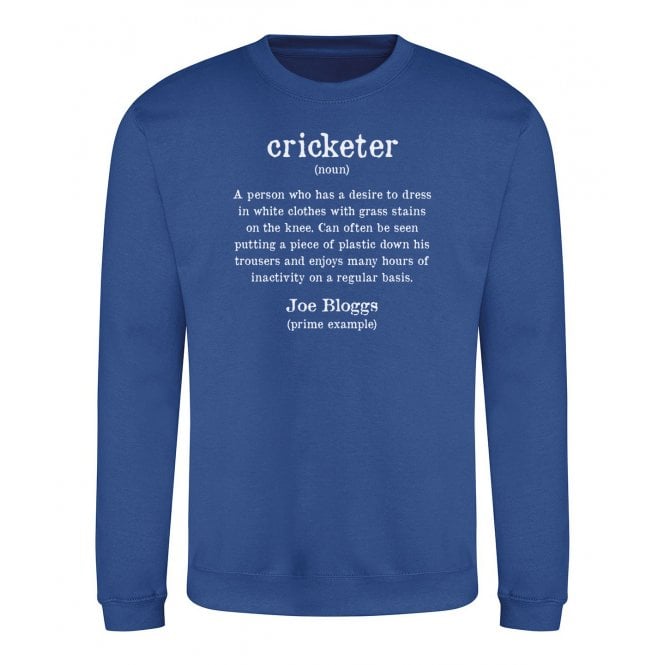 Cricketer Dictionary Definition (Personalised Version) Kids Sweatshirt