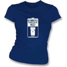 Cricketer Powered By Beer Womens Slimfit T-Shirt