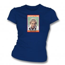 David Gower Retro Sticker Womens Slim Fit T-Shirt