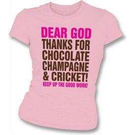 Dear God Chocolate Ladies Slimfit T-shirt
