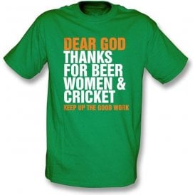 Dear God Thanks For Beer Women & Cricket  T-shirt