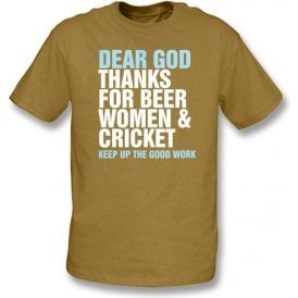 Dear God Thanks For Beer Women & Cricket... t-shirt