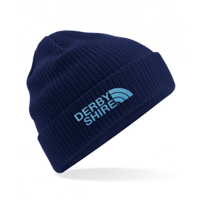 Derbyshire Region Embroidered Organic Cotton Beanie