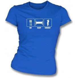 Eat Sleep Cricket Ladies Slimfit T-shirt
