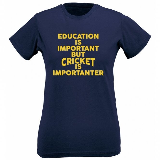 Education Is Important But Cricket Is Importanter Organic Womens Slim Fit T-Shirt