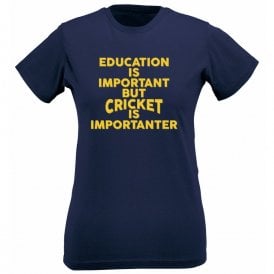 Education Is Important But Cricket Is Importanter Organic Womens Slim Fit T-Shirt