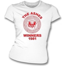 England The Ashes Winners 1981 Ramones Style Womens Slim Fit T-Shirt