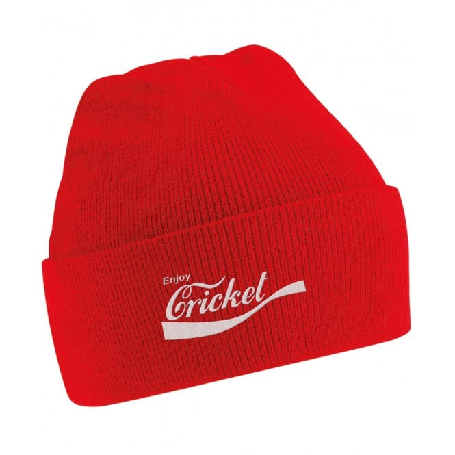 Enjoy Cricket Embroidered Kids Beanie