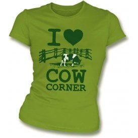 I Love Cow Corner Womens Slim Fit T-Shirt
