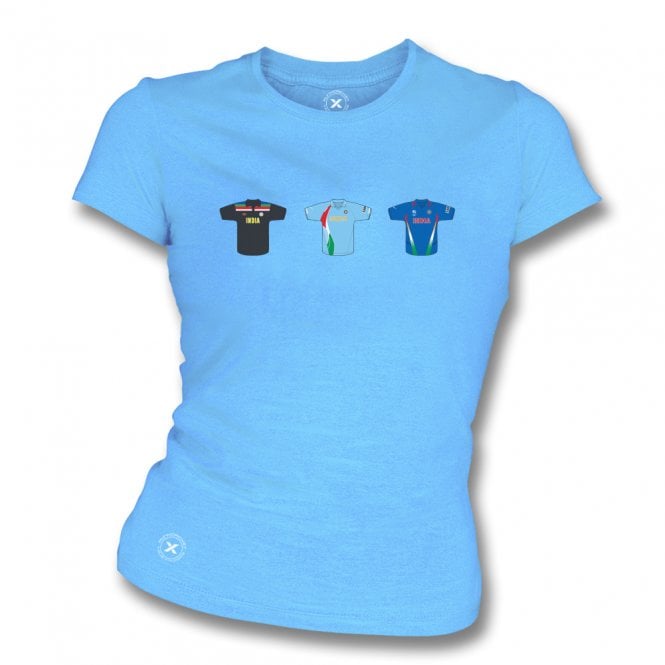 India Retro Cricket Kits (True Colours Collab) Organic Womens Slim Fit T-Shirt