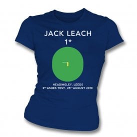 Jack Leach 1 Not Out (Headingley 2019) Organic Womens Slim Fit T-Shirt