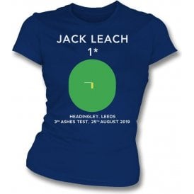 Jack Leach 1 Not Out (Headingley 2019) Womens Slim Fit T-Shirt