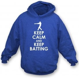 Keep Calm And Keep Batting Kids Hooded Sweatshirt