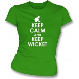 Keep Calm And Keep Wicket Womens Slim Fit T-Shirt