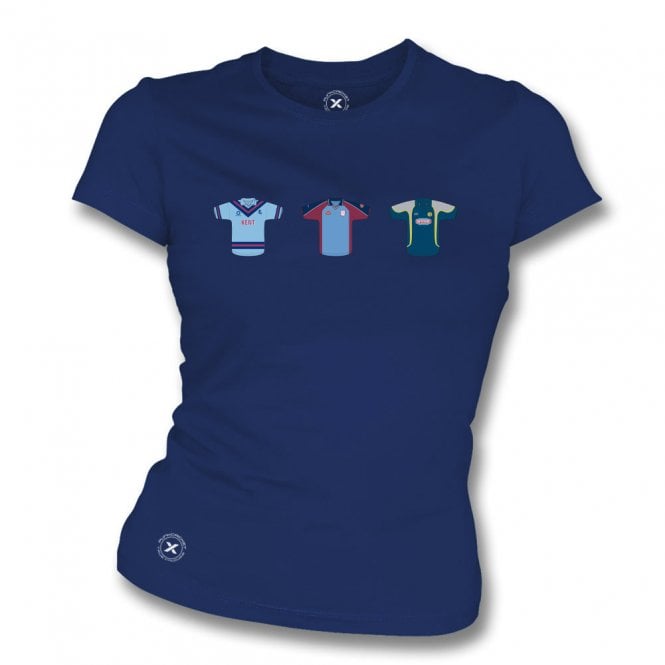 Kent Retro Cricket Kits (True Colours Collab) Organic Womens Slim Fit T-Shirt