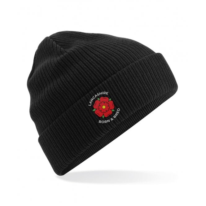 Lancashire Born & Bred Embroidered Organic Cotton Beanie