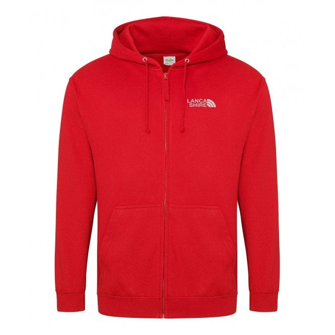 Lancashire Region Embroidered Left Breast Logo Zip Hooded Sweatshirt