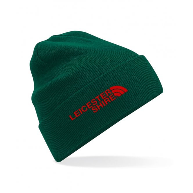 Leicestershire Region Embroidered Organic Cotton Beanie