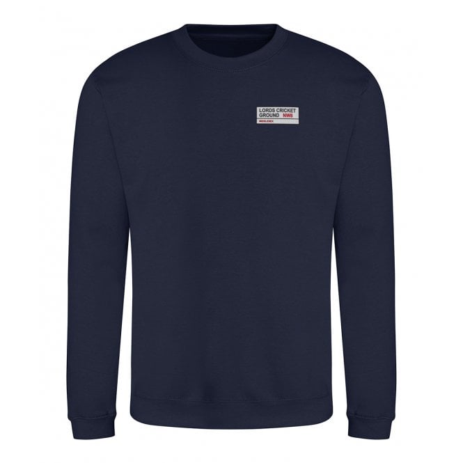 Lords Cricket Ground NW8 (Middlesex) Embroidered Left Breast Logo Sweatshirt