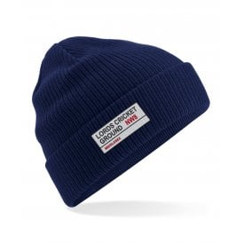 Lords Cricket Ground NW8 (Middlesex) Embroidered Organic Cotton Beanie