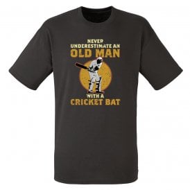 Never Underestimate An Old Man With A Cricket Bat T-Shirt