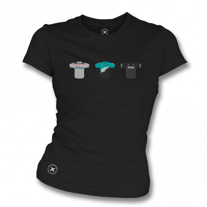 New Zealand Retro Cricket Kits (True Colours Collab) Organic Womens Slim Fit T-Shirt