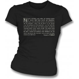 Night Gathers - Game Of Throws Womens Slim Fit T-Shirt