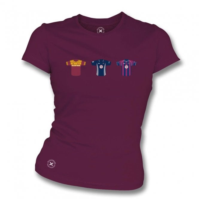 Northamptonshire Retro Cricket Kits (True Colours Collab) Organic Womens Slim Fit T-Shirt