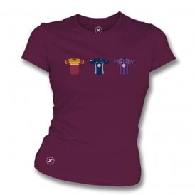 Northamptonshire Retro Cricket Kits (True Colours Collab) Organic Womens Slim Fit T-Shirt
