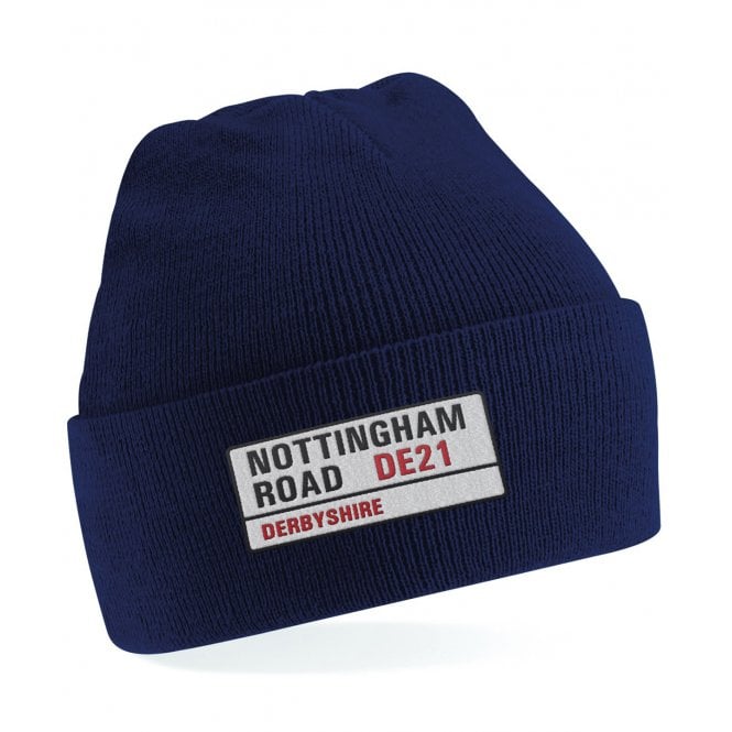 Nottingham Road DE21 (Derbyshire) Embroidered Kids Beanie