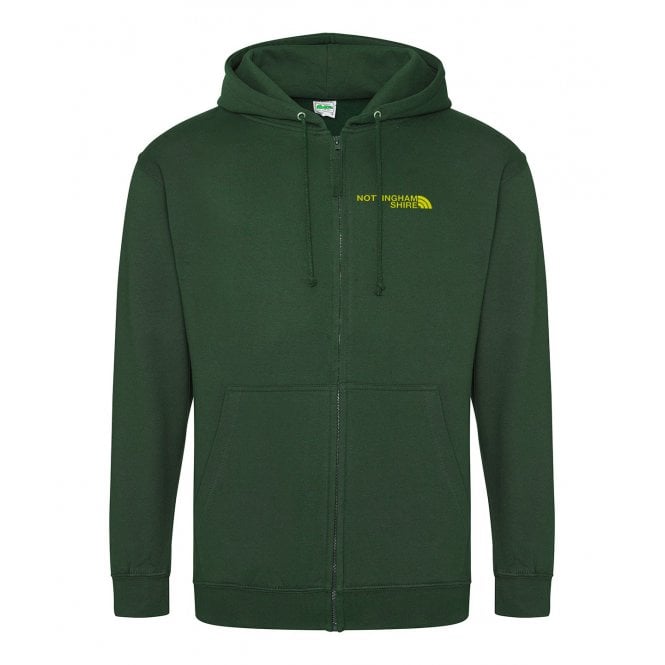 Nottinghamshire Region Embroidered Left Breast Logo Zip Hooded Sweatshirt