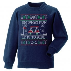 Oh What Fun It Is To Ride (Golf Cart) Kids Christmas Jumper