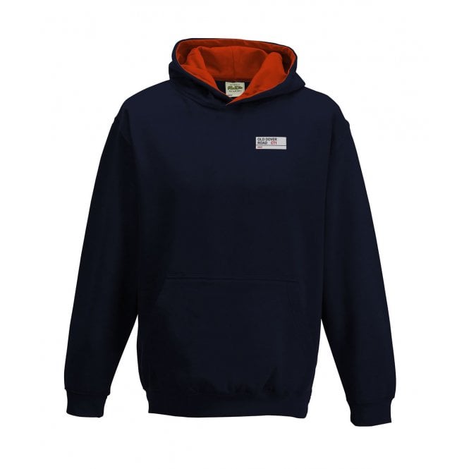 Old Dover Road CT1 (Kent) Embroidered Left Breast Logo Kids Varisty Hooded Sweatshirt
