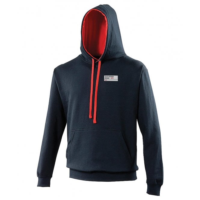 Old Dover Road CT1 (Kent) Embroidered Left Breast Logo Varsity Hooded Sweatshirt